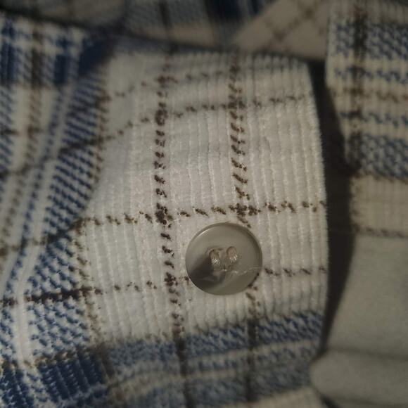 Supplies by Unionbay Men's Size L Cotton Lightweight Shacket Blue Cream Pockets - Picture 4 of 10